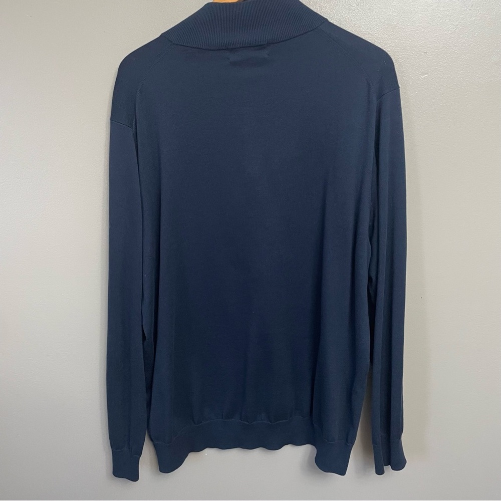 Brooks Brothers men’s large Supima Cotton quarter zip pullover navy dark blue - Picture 6 of 10
